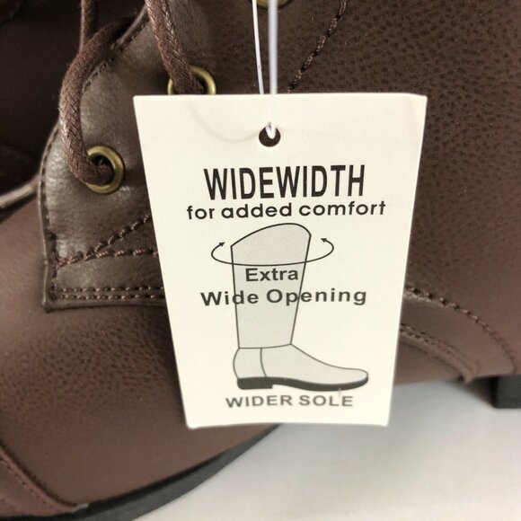 Twisted Womens Boots Fold Over Faux Leather Tribal Pink Brown Size 9W Wide Width - Picture 6 of 6